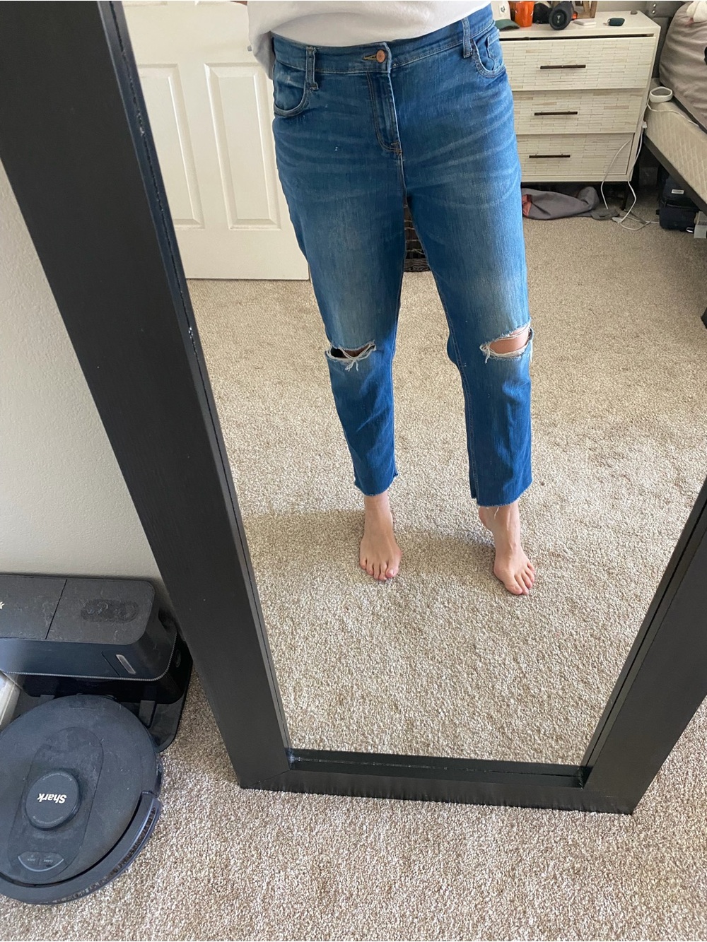 TALL Old Navy Blue Distressed Cropped Ankle Jeans
